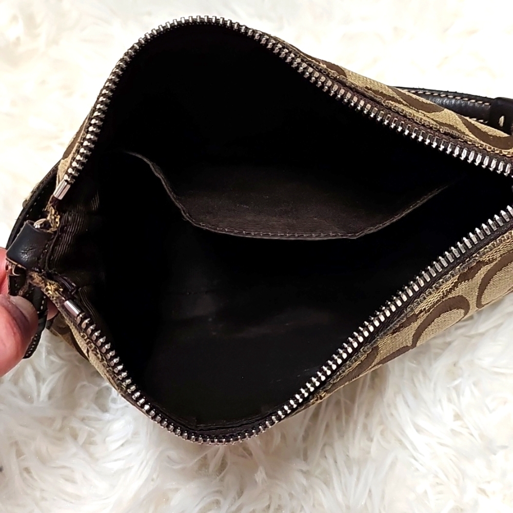 Coach Bags Signature Jacquard Canvas Leather Demi Shoulder Hand Bag - Picture 13 of 16